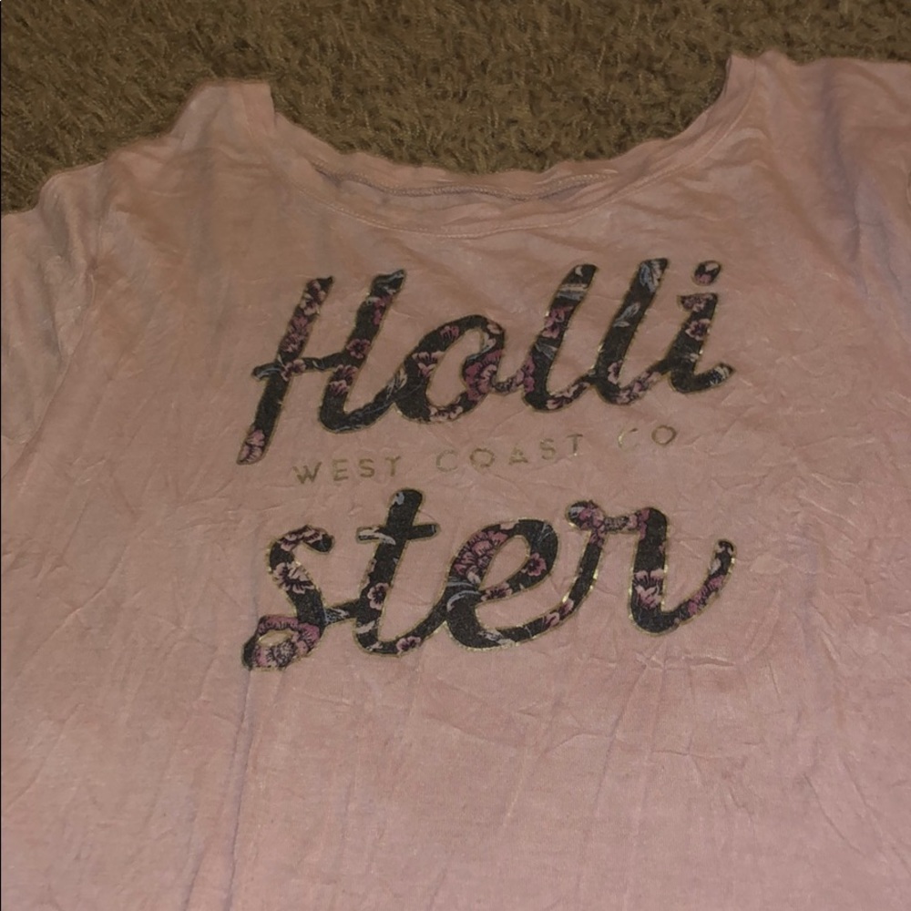 Pink floral holister flowy shirt